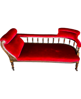 vintage red chaise